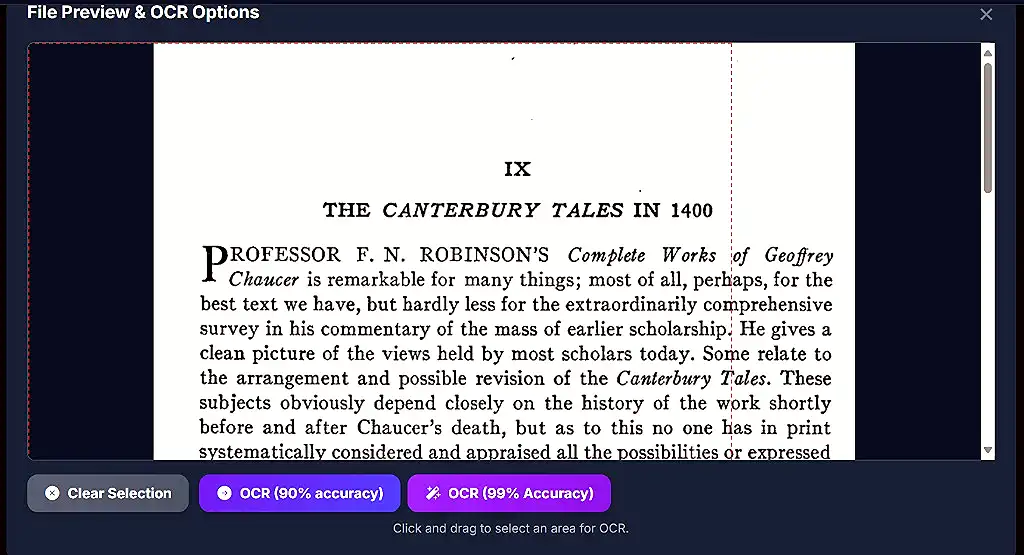 Preview and selection